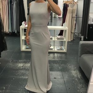 Katie May Vionnet dress: boatneck, drape back